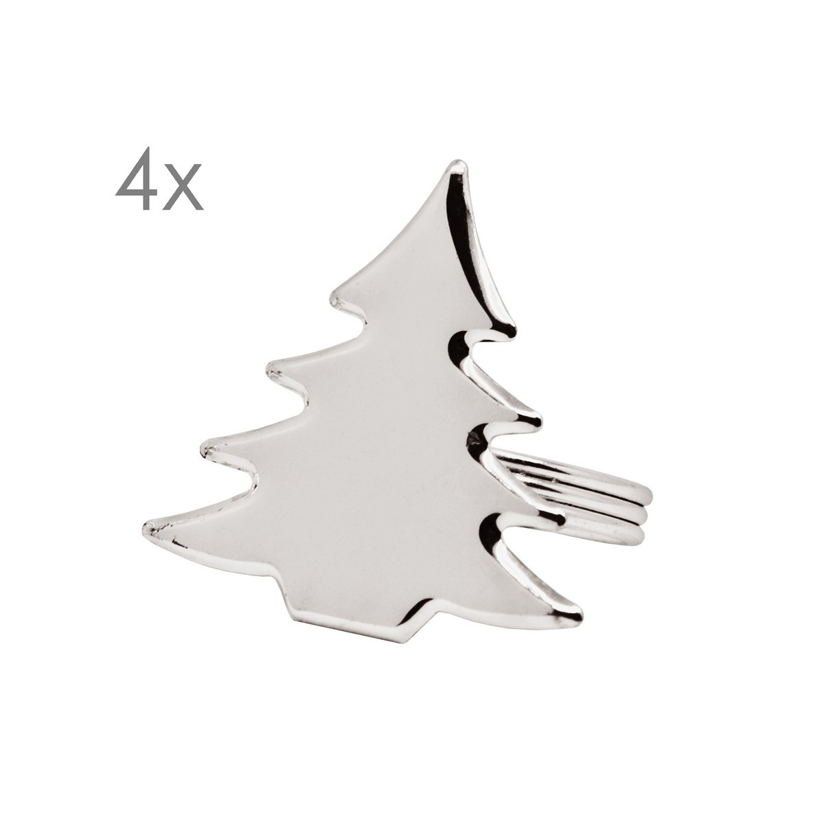 4er Set Serviettenringe Tannenbaum