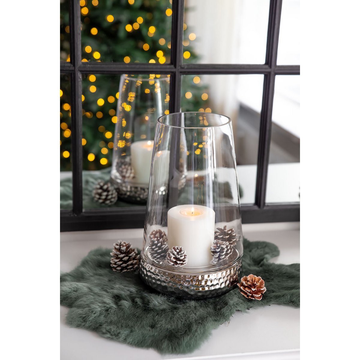 Windlicht Kerzenglas Bora, H.28 cm