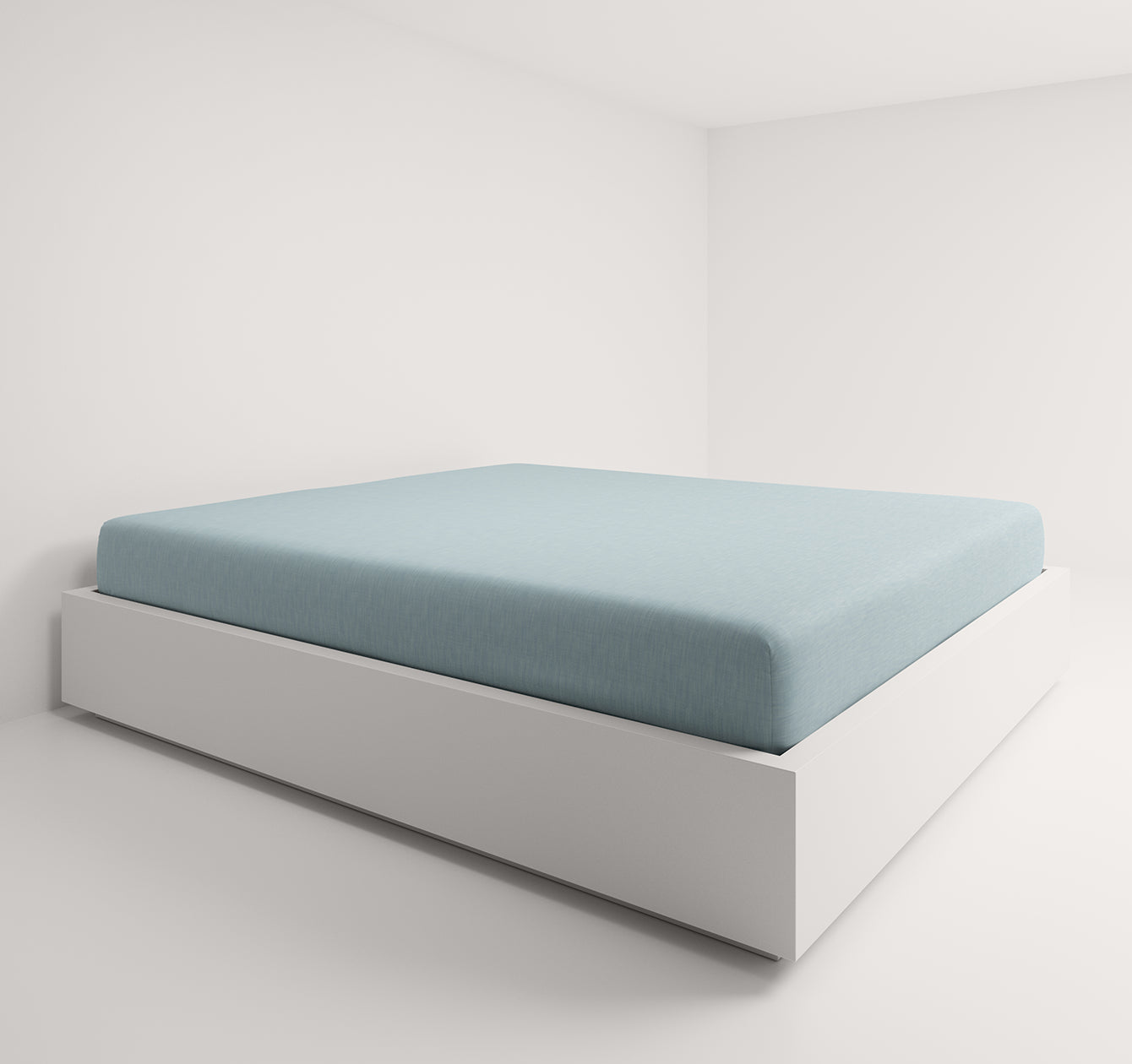 Fixleintuch Halbleinen Uni, Blue Fog