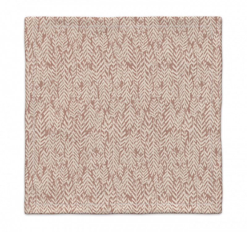 Serviette „Farn“ aus Leinen, Rostrot-Ecru