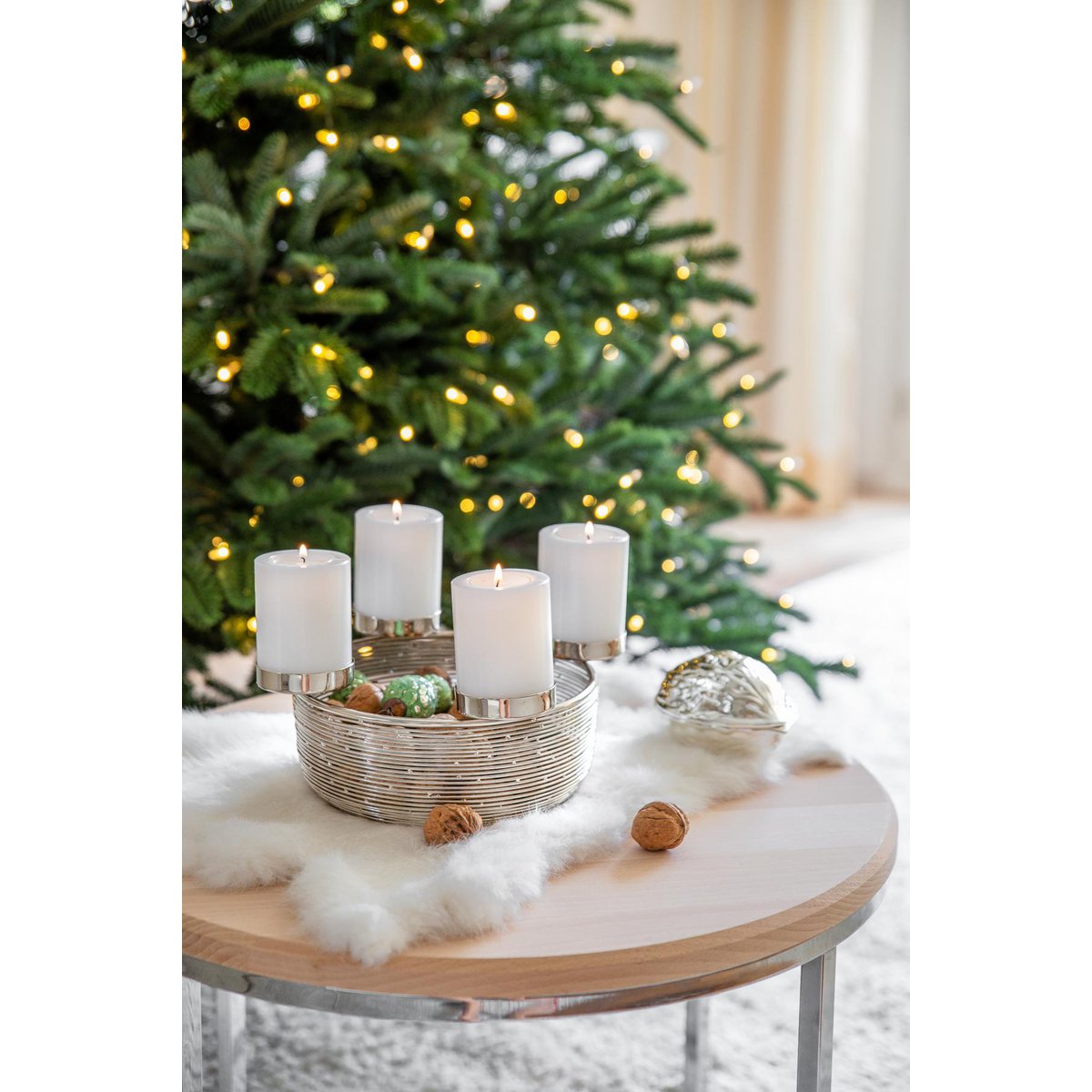 Nussknacker Walnuss, versilbert L. 12 cm