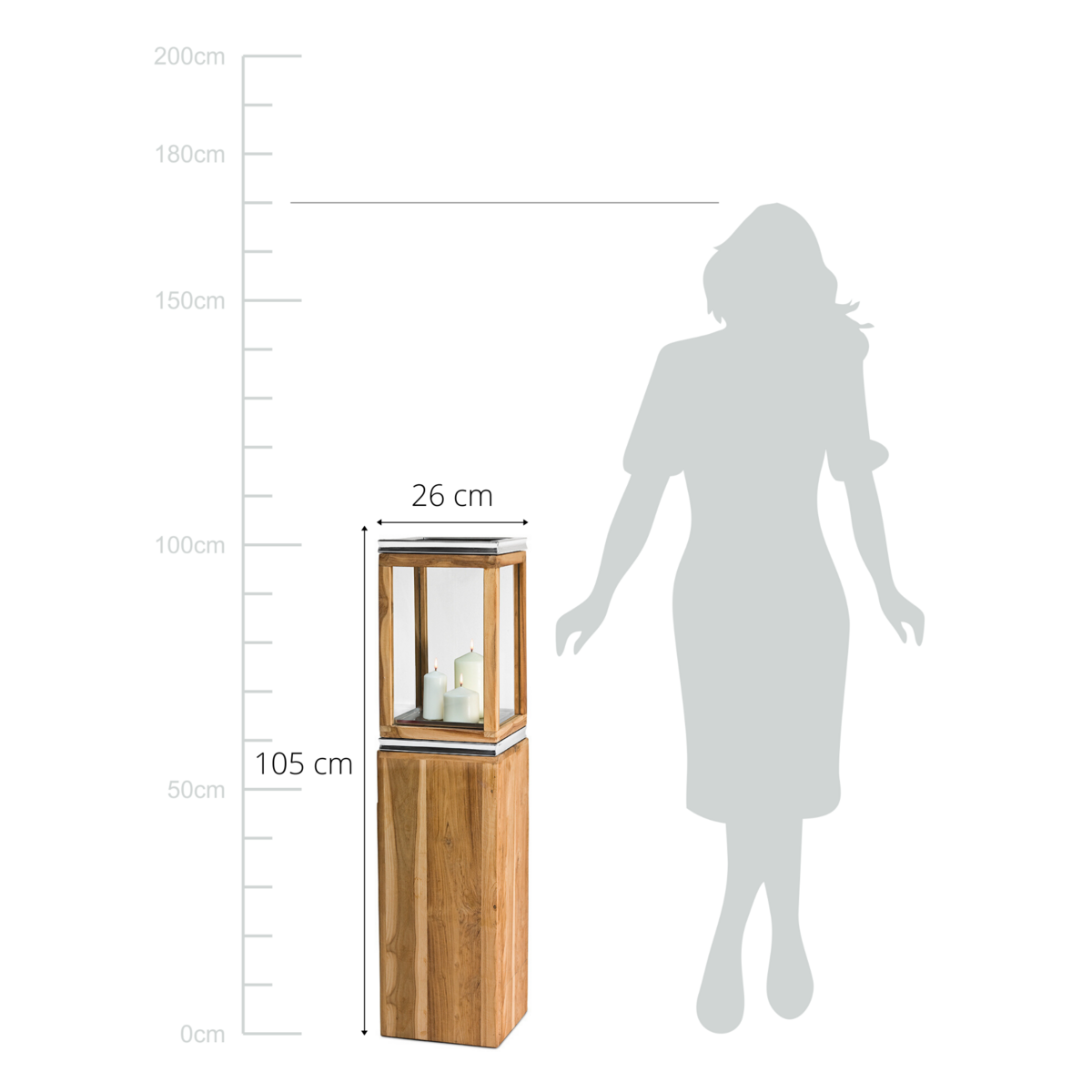 Laterne Dubai mit Sockel, H.105 cm