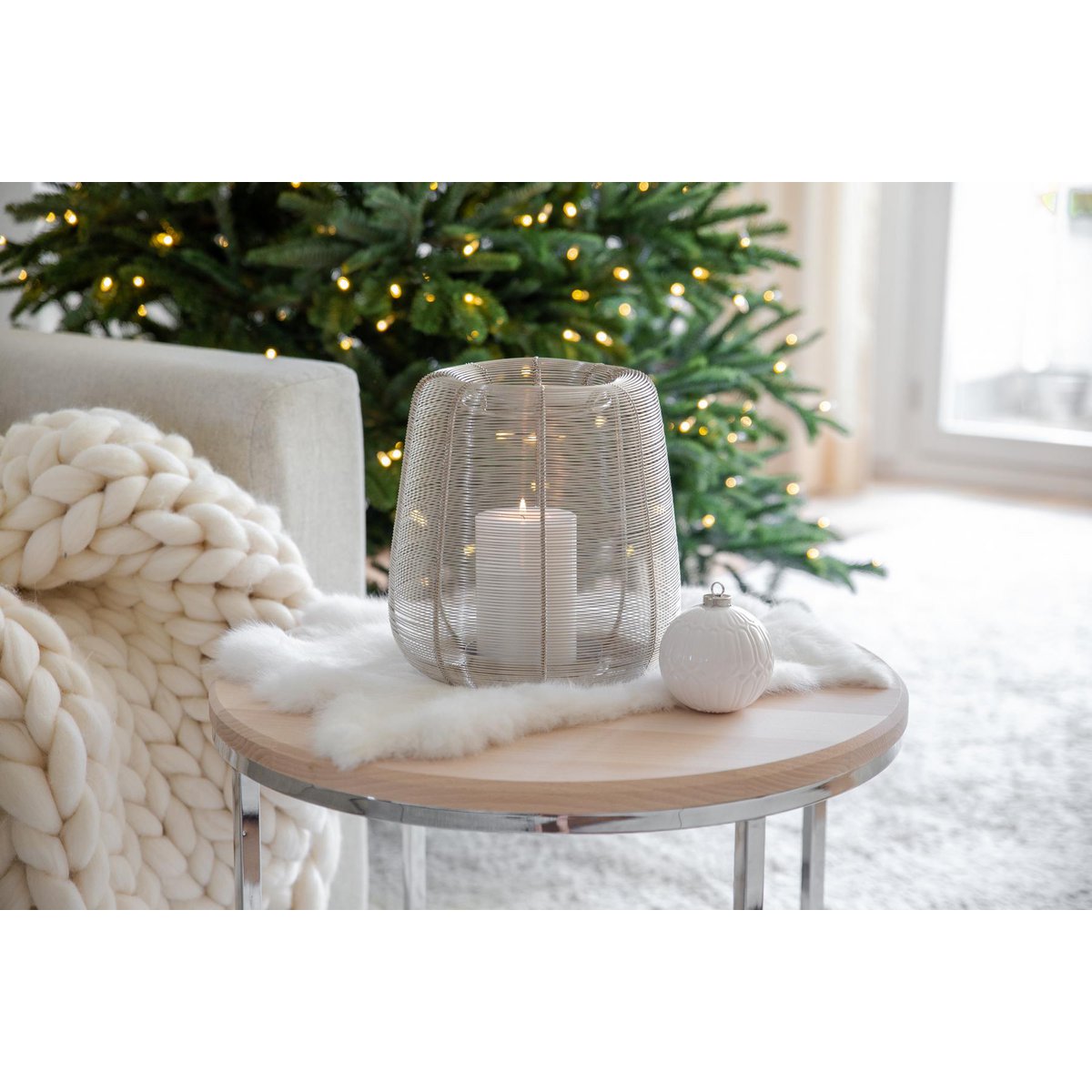 Windlicht Kurt, silber, H 24cm