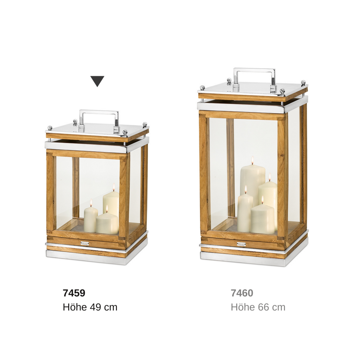 Laterne Huntsville mit Griff, H.49 cm