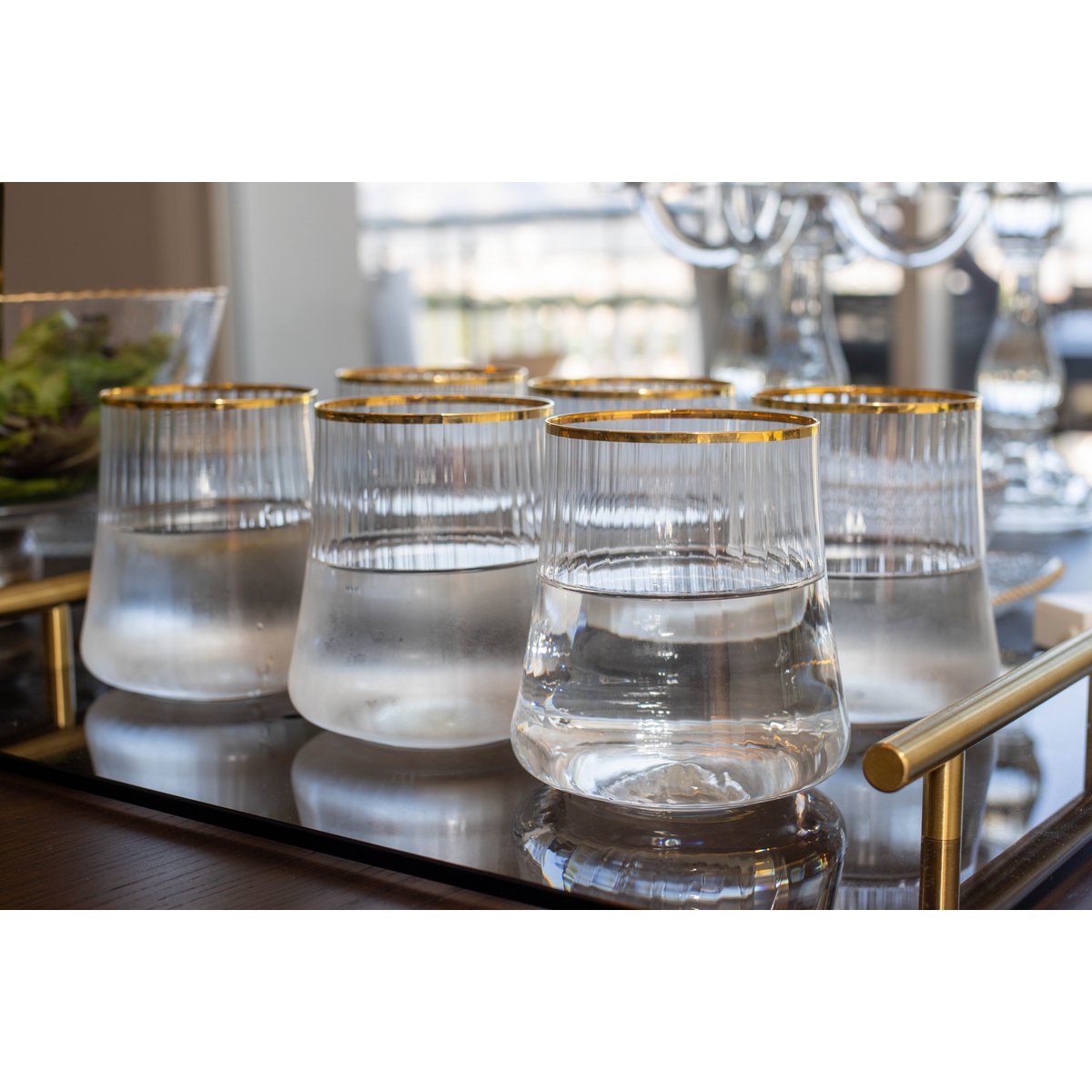 Wassergläser mit Goldrand 6er-Set