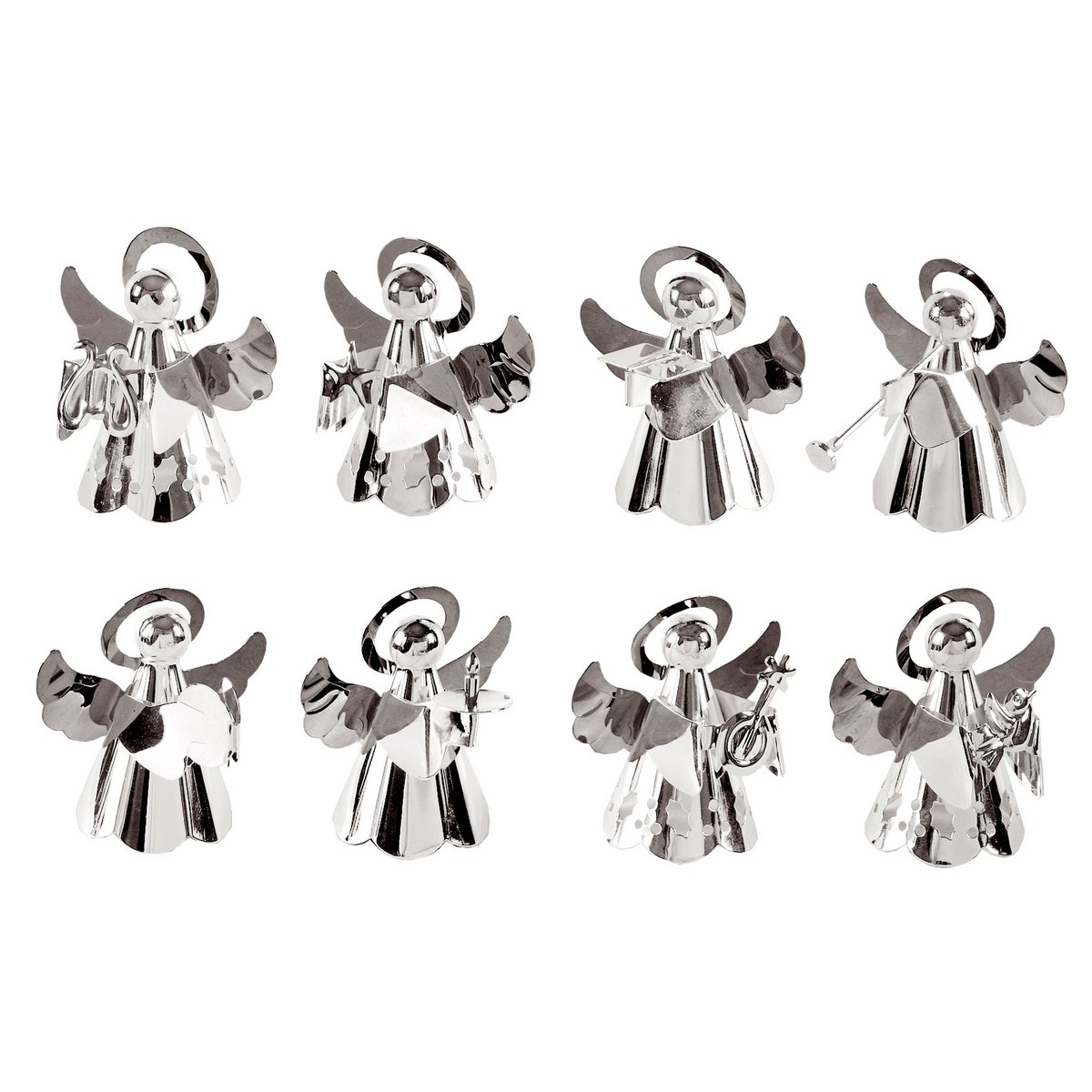 8er Set Baumschmuck Anhänger Engel mit Instrumenten