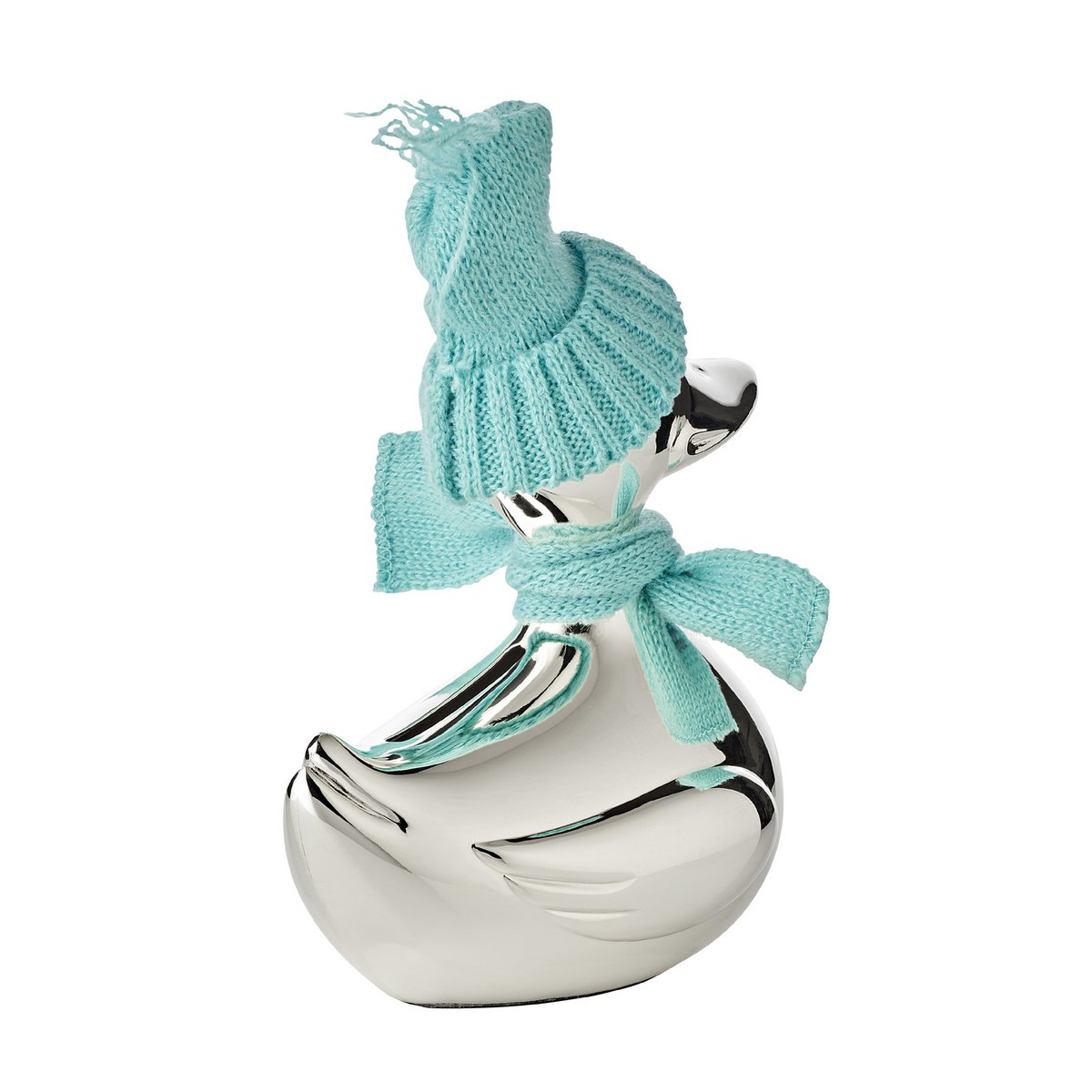 Spardose Ente, edel versilbert