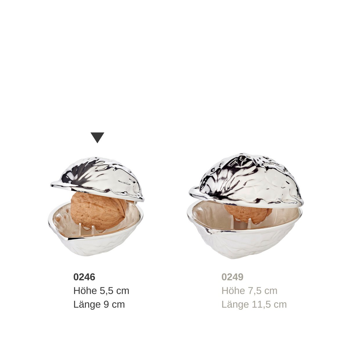 Nussknacker Walnuss, edel versilbert