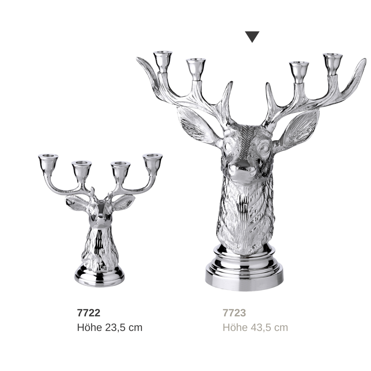 Kerzenhalter Hirsch für 2 Stabkerzen