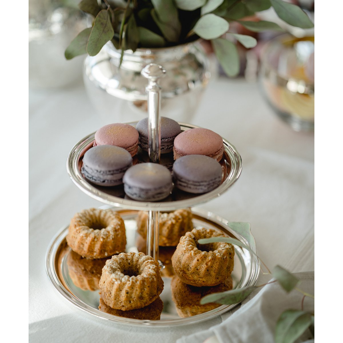 Etagere, 2-stöckig, H. 22 cm