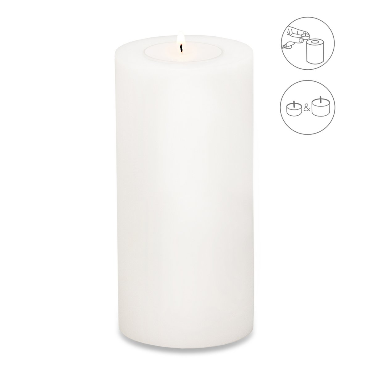 Dauerkerze Cornelius H. 15 cm, Ø 8 cm