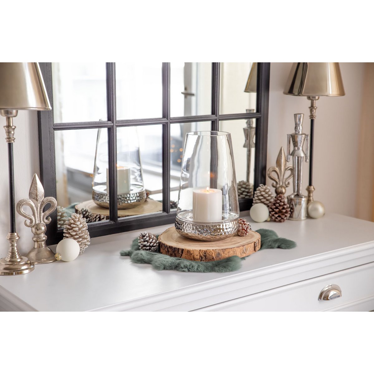 Windlicht Kerzenglas Bora, H.28 cm