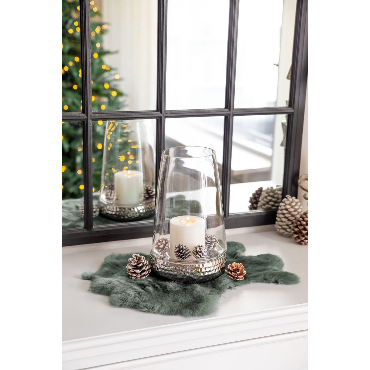 Windlicht Kerzenglas Bora, H.28 cm