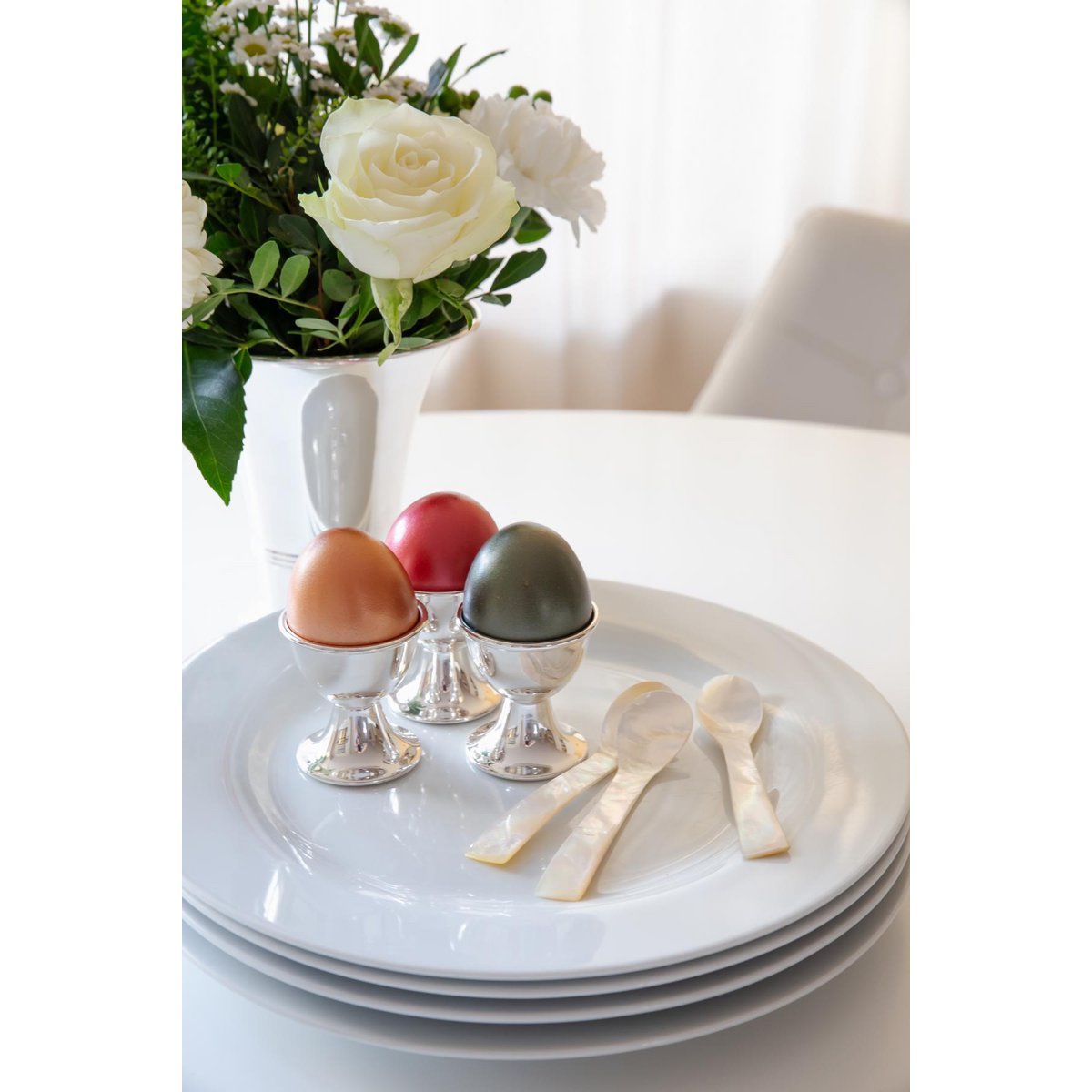 2er Set Perlmuttlöffel Kaviarlöffel Eierlöffel