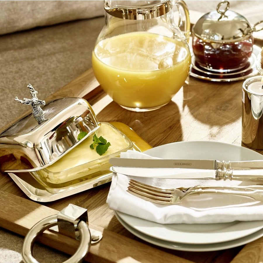 Butterdose Hirsch mit Messer (L 18 cm)