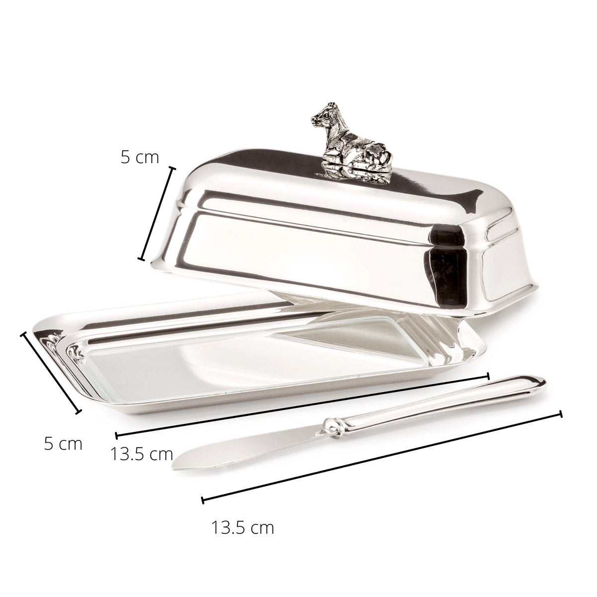 Butterdose Kuh mit Messer (L 18 cm)