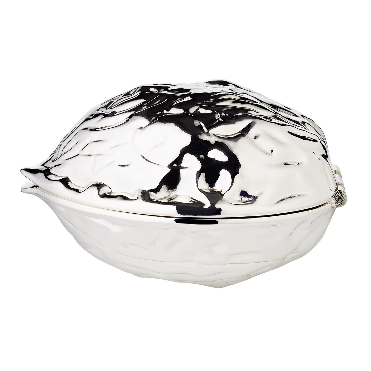 Nussknacker Walnuss, versilbert L. 12 cm