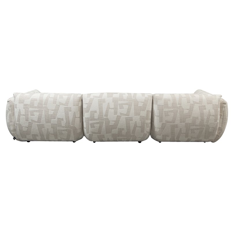 Sofa Amsterdam 4-Sitzer + Ottomane Weisse Glyphen