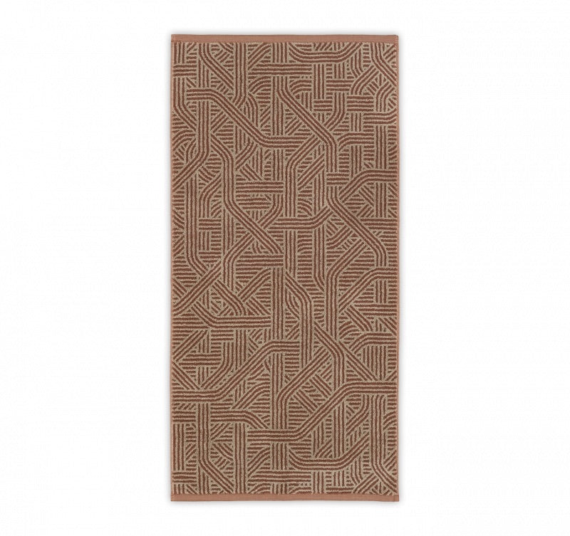 Frottiertuch Confusion in rostrot aus Leinen und Baumwolle von Leitner Leinen, erhältlich bei Rivera Interiors