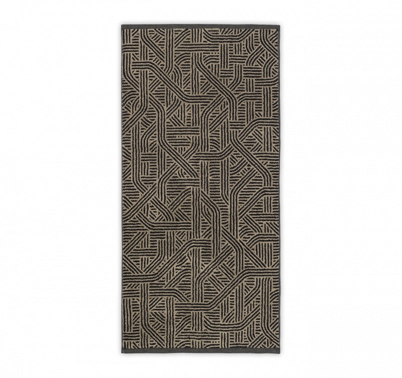 Frottiertuch Confusion in anthrazit beige aus Leinen und Baumwolle von Leitner Leinen, erhältlich bei Rivera Interiors