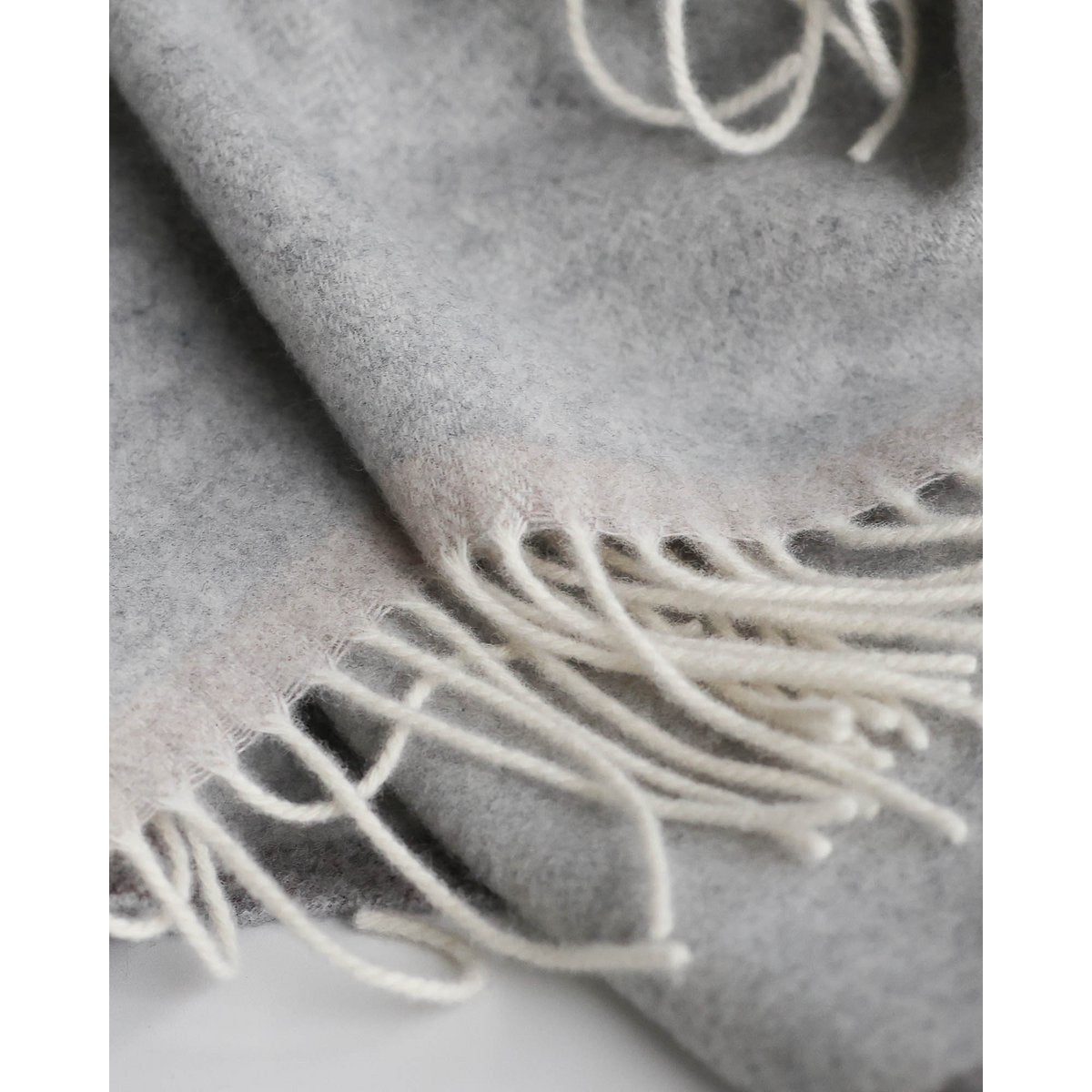 Merino Kaschmir Decke Milano Braun hellgrau