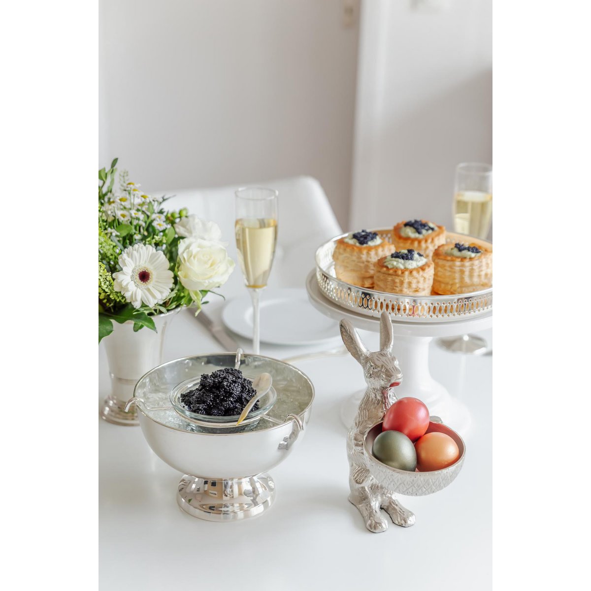 Hase mit Schale Bert in zwei Grössen