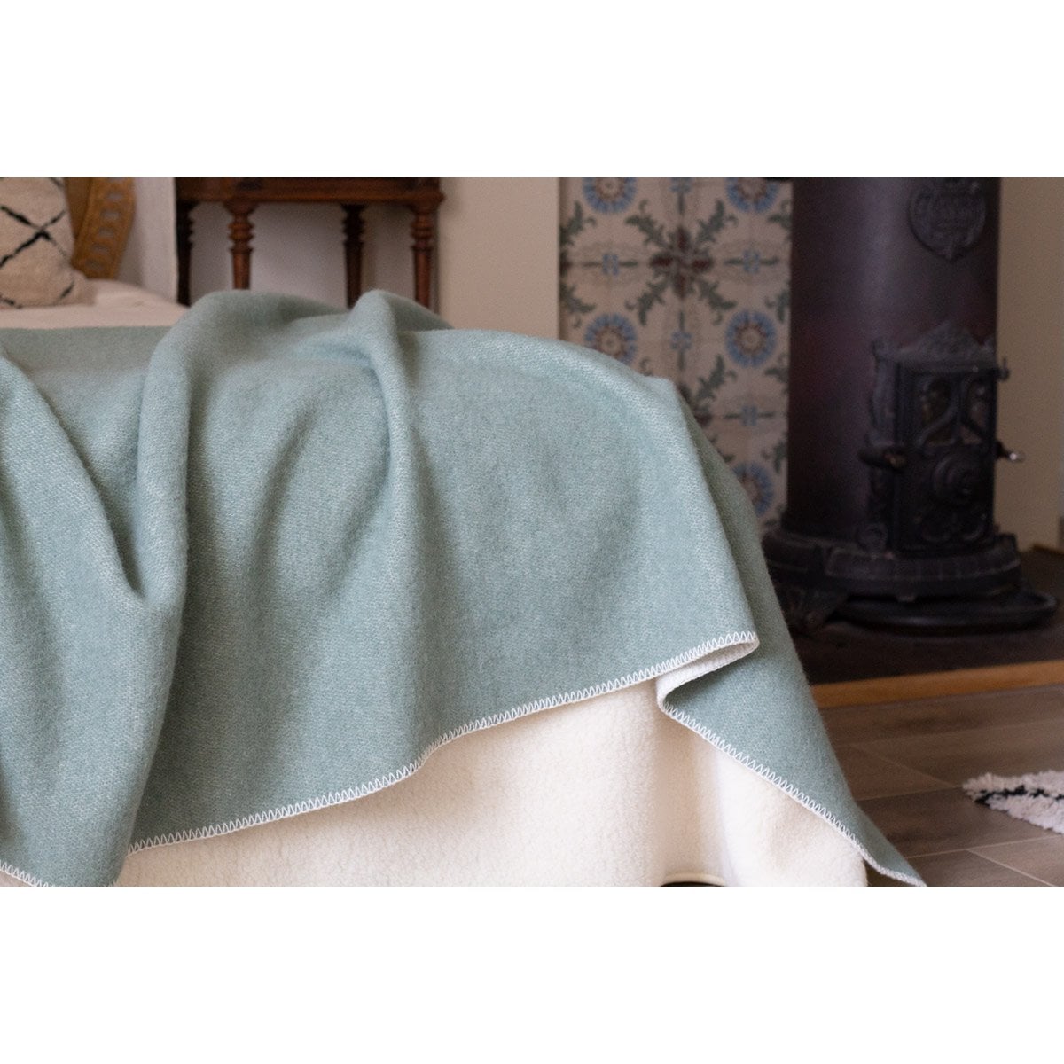 Bettdecke Wolle MINT