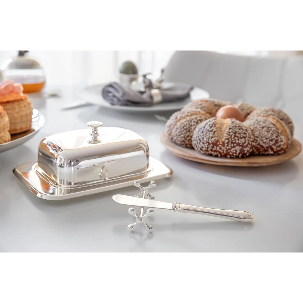 Butterdose Mista mit Messer (L 18 cm)