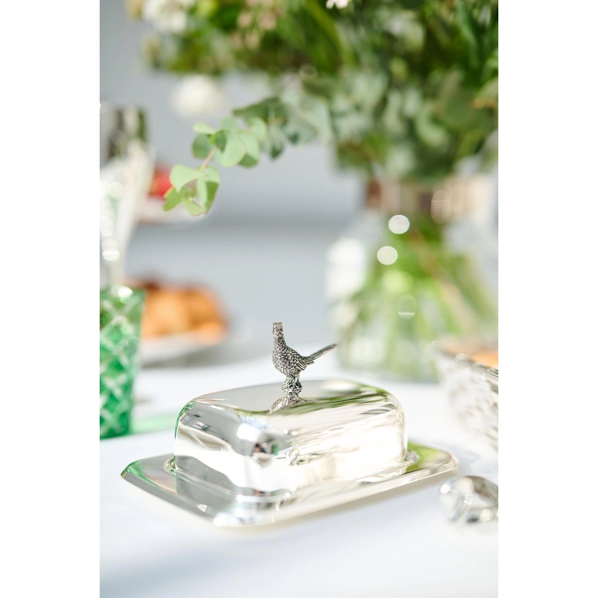 Butterdose Fasan mit Messer