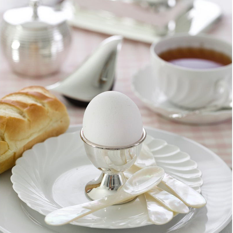 2er-Set Perlmuttlöffel (Kaviar- & Eierlöffel) runde Enden