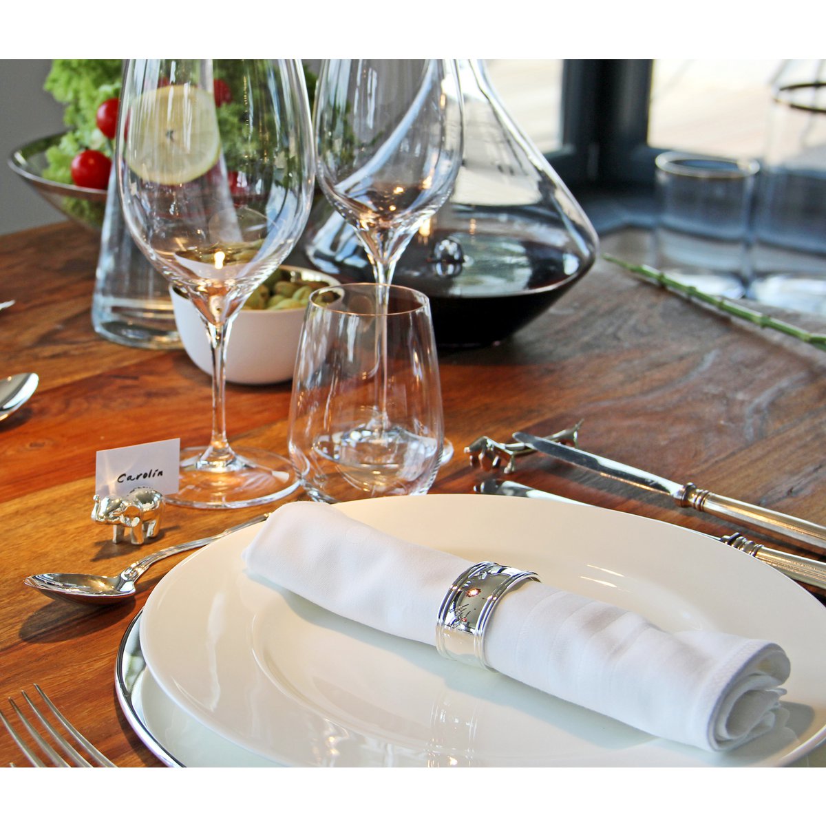 4er Set Serviettenring Faden