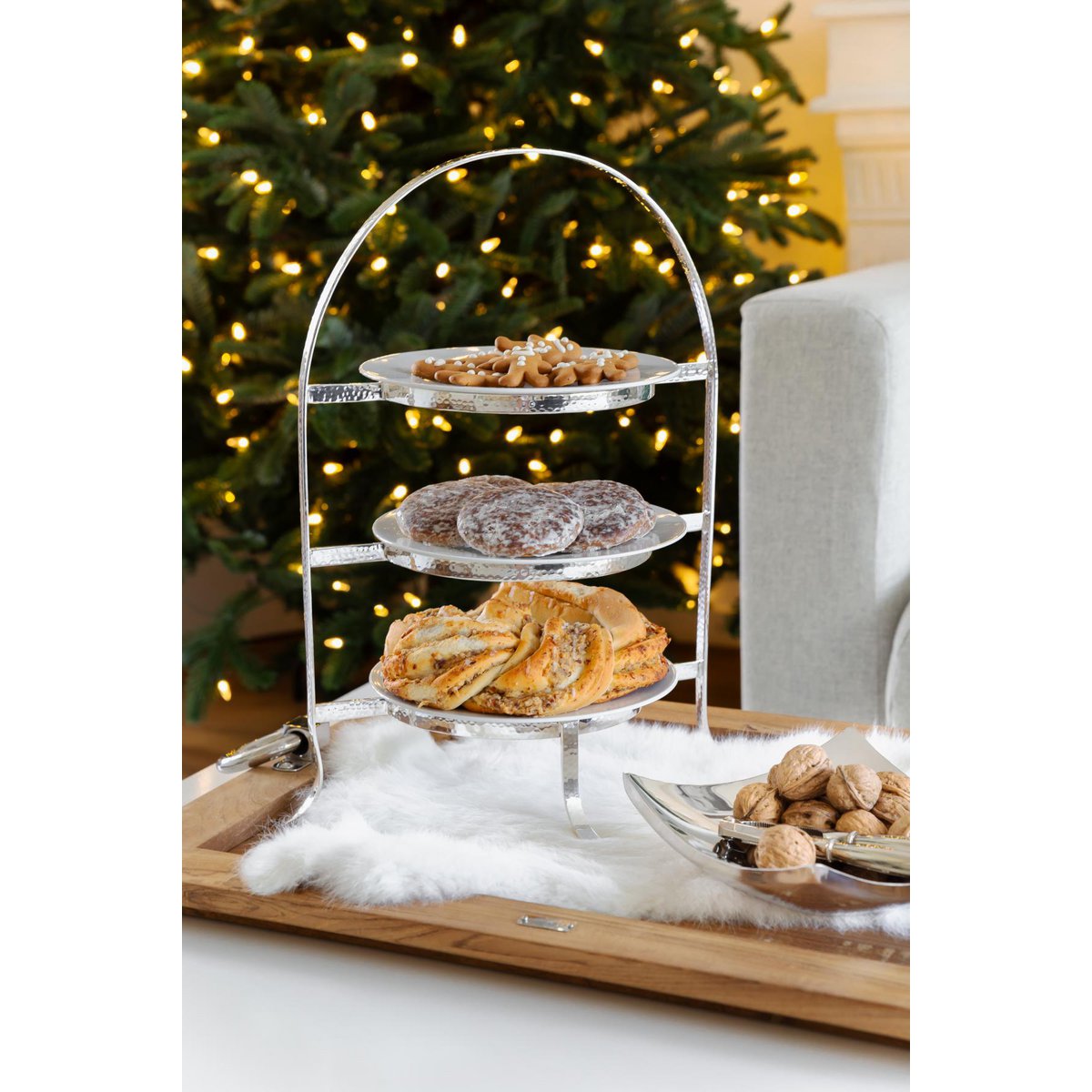 Telleretagere Sina, für 3 Teller, H. 42 cm