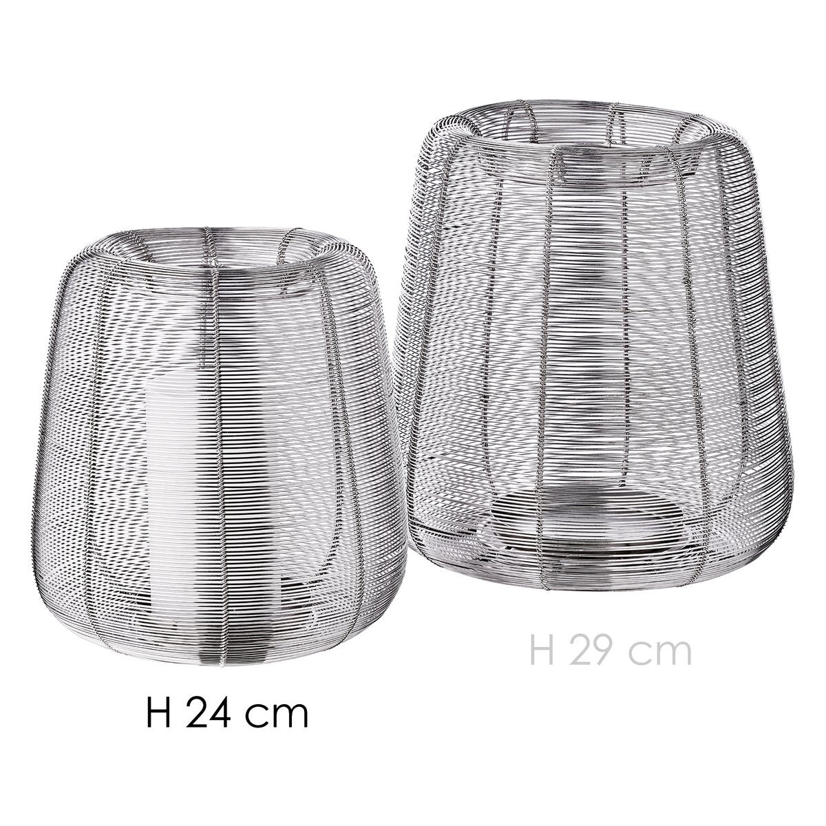 Windlicht Kurt, silber, H 24cm