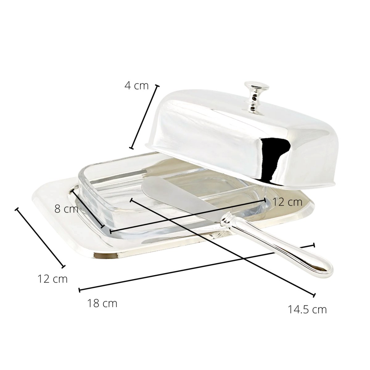 Butterdose Mista mit Messer (L 18 cm)