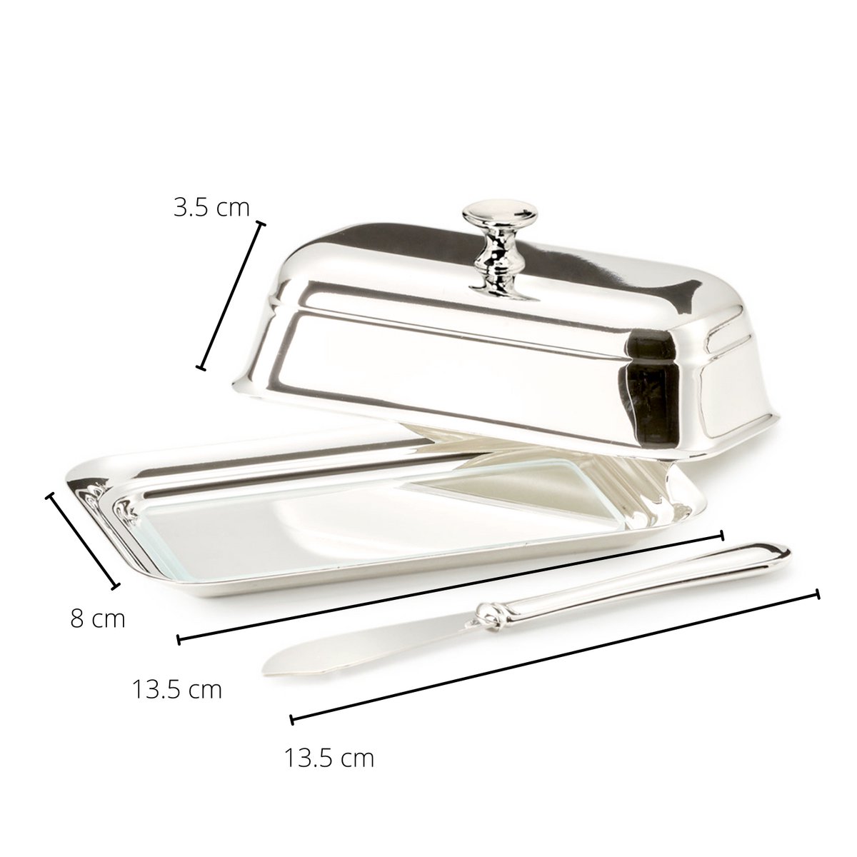 Butterdose Mary mit Messer (8x13 cm)