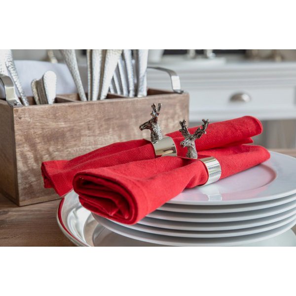 2er Set Serviettenringe Hirsch, edel