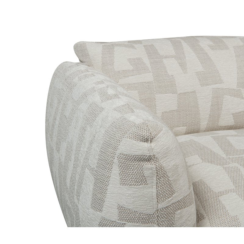 Sofa Amsterdam 4-Sitzer + Ottomane Weisse Glyphen