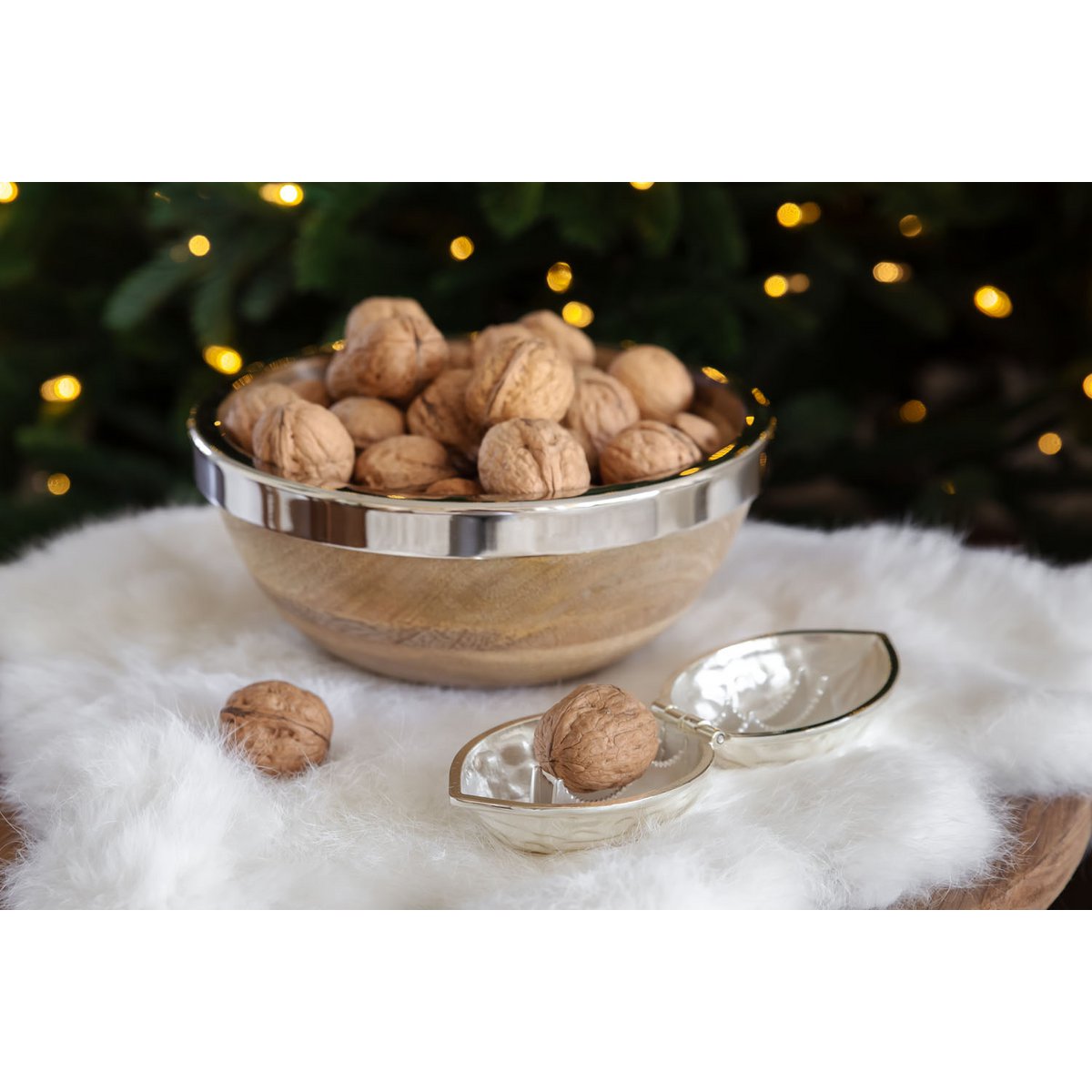 Nussknacker Walnuss, edel versilbert