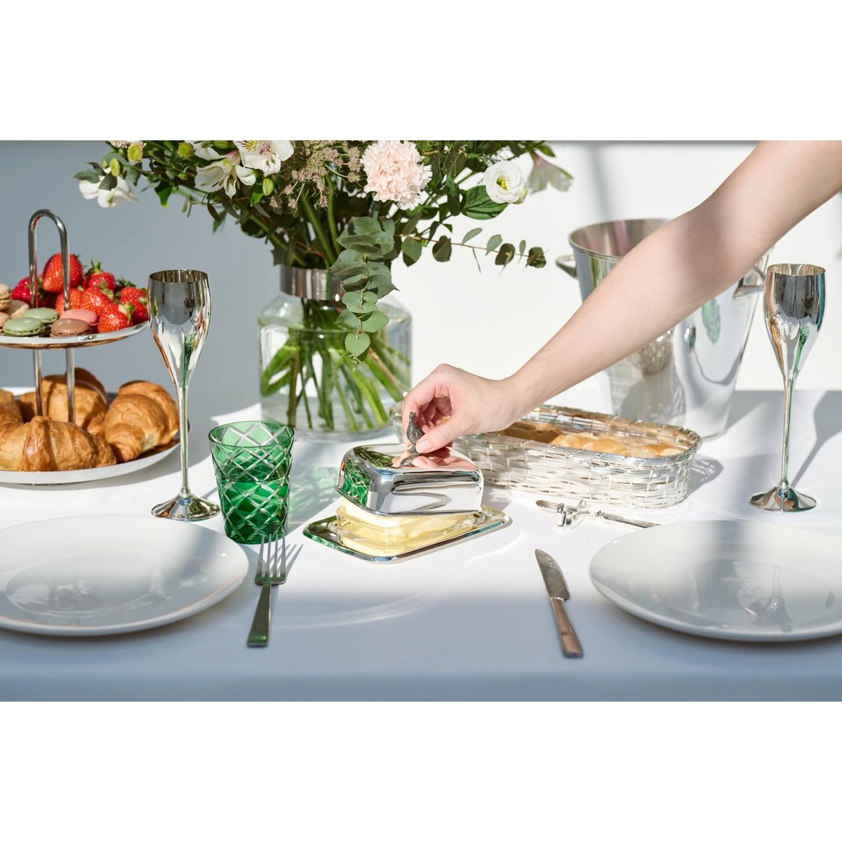 Butterdose Fasan mit Messer