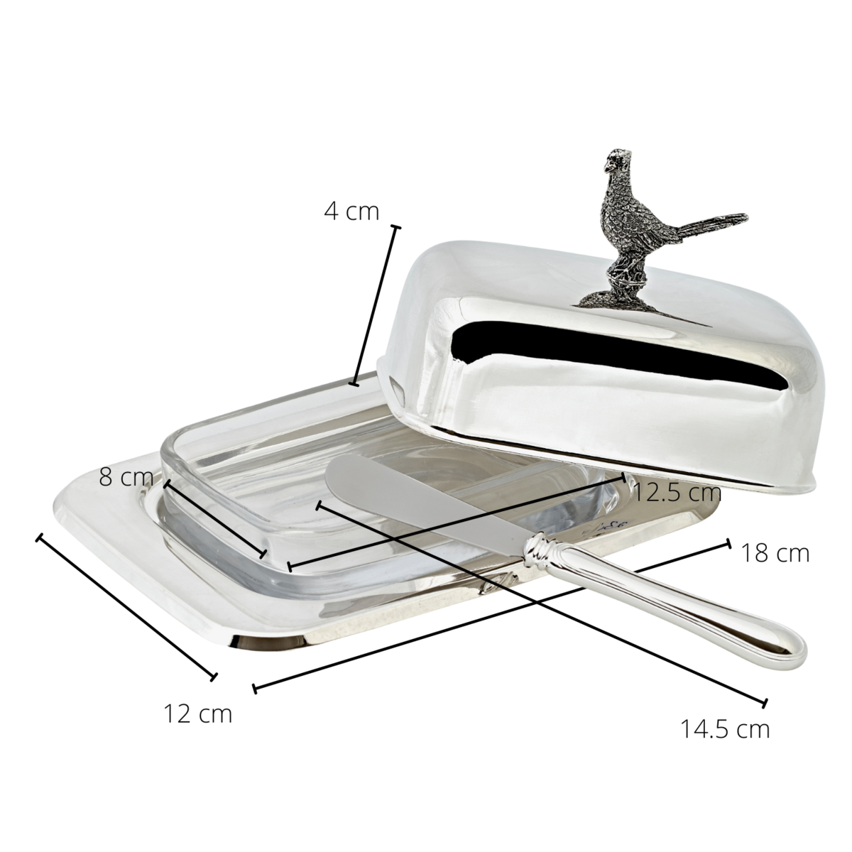 Butterdose Fasan 13x18 cm