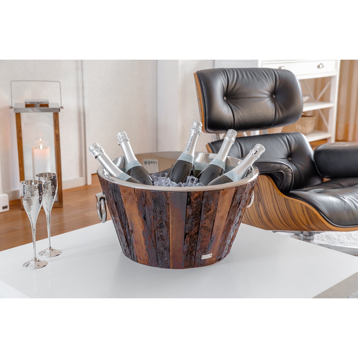 Sektkühler Montgomery, Teakholz