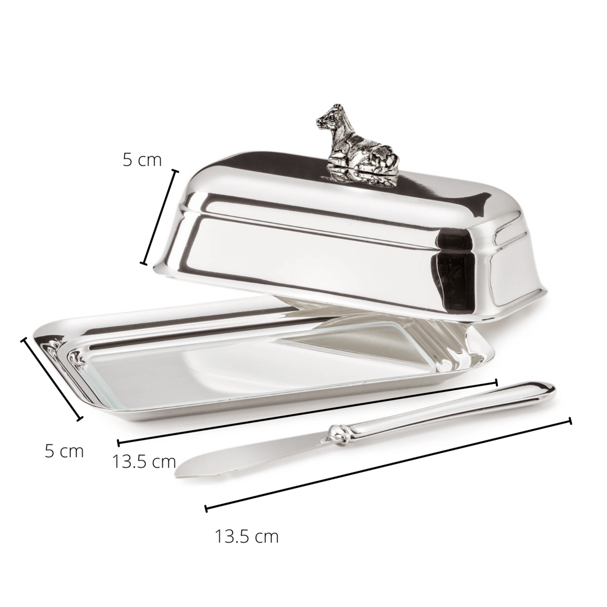 Butterdose Kuh mit Glasplatte