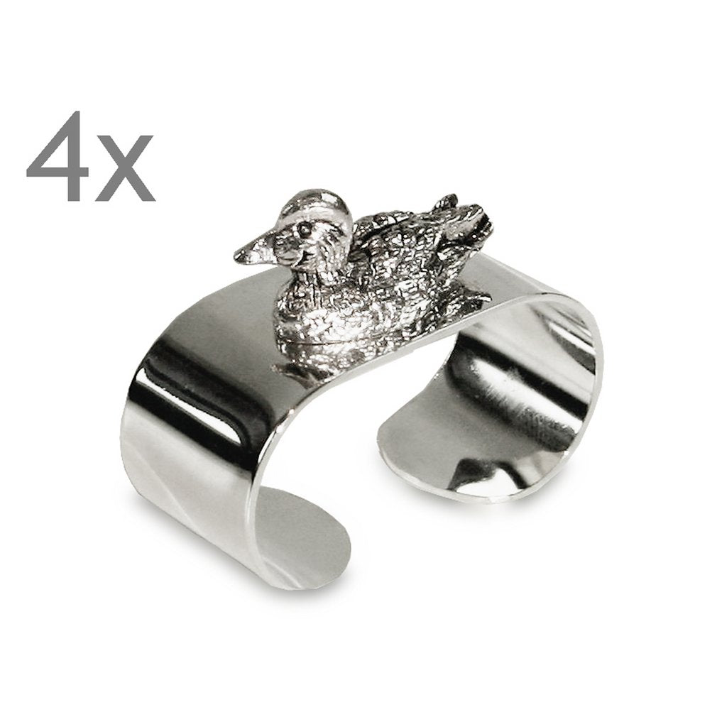 4er Set Serviettenringe Ente