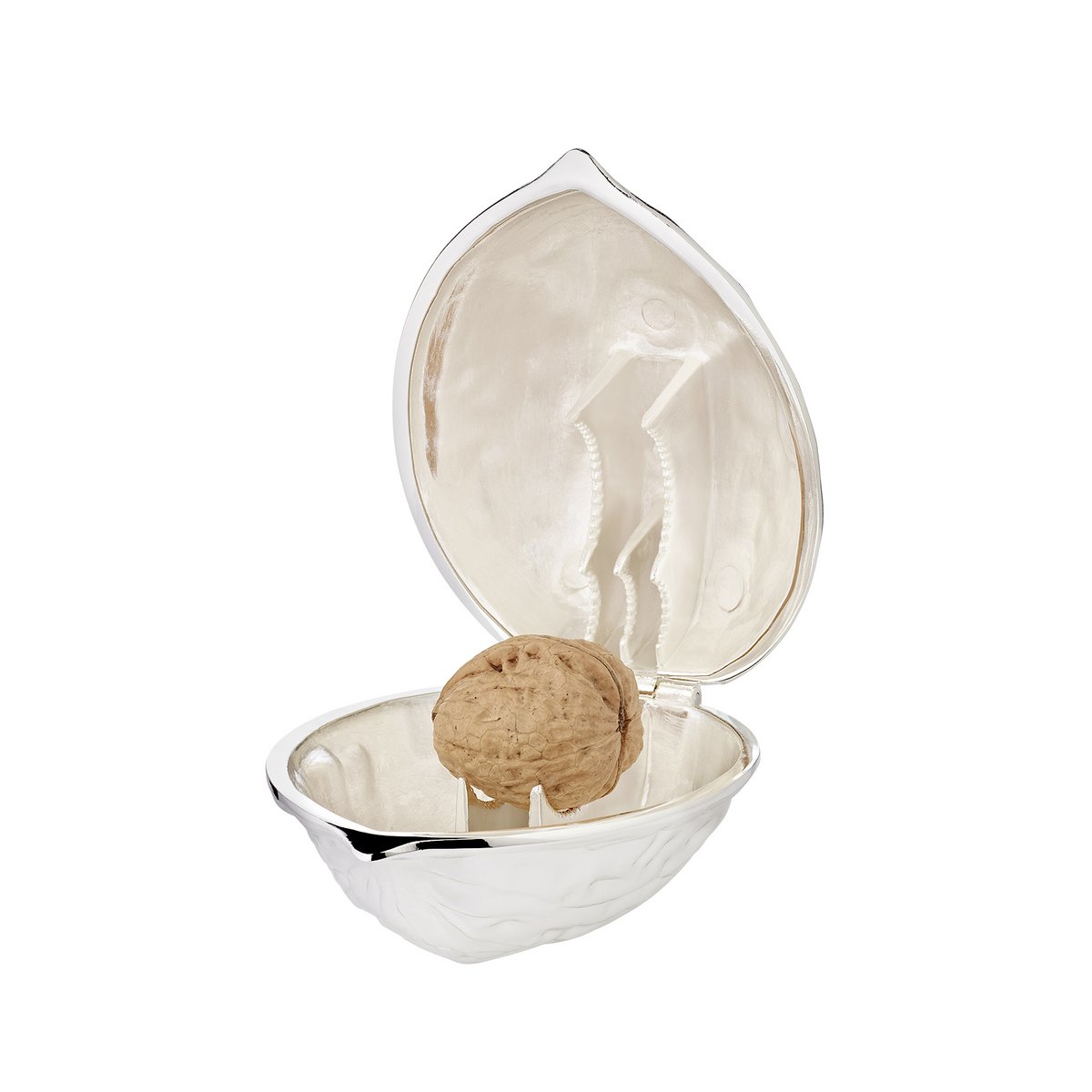 Nussknacker Walnuss, versilbert L. 12 cm
