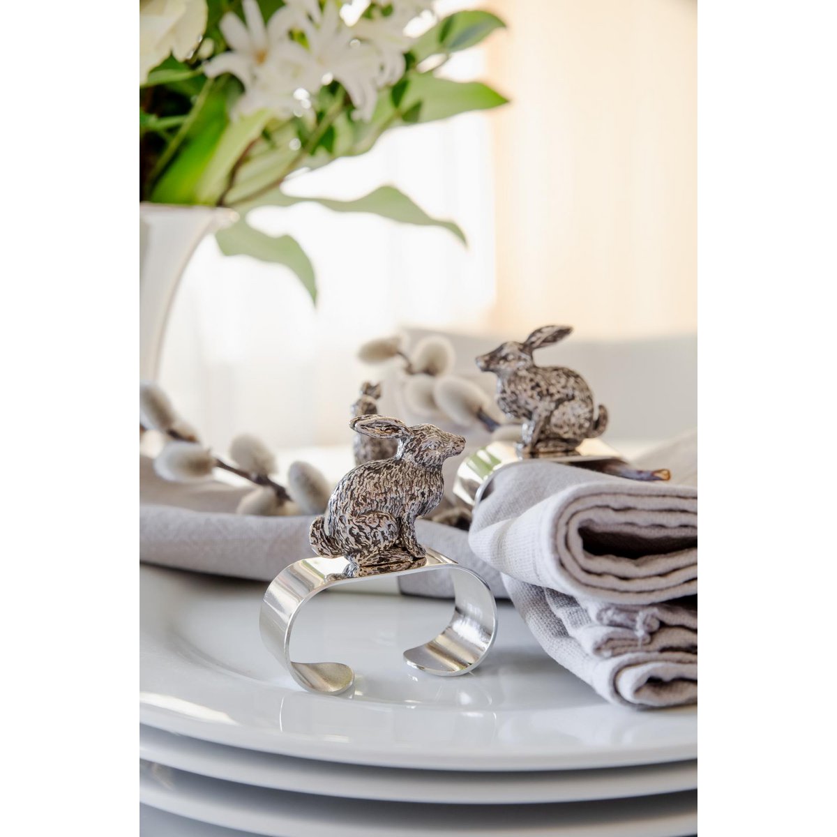 2er Set Serviettenring Hase