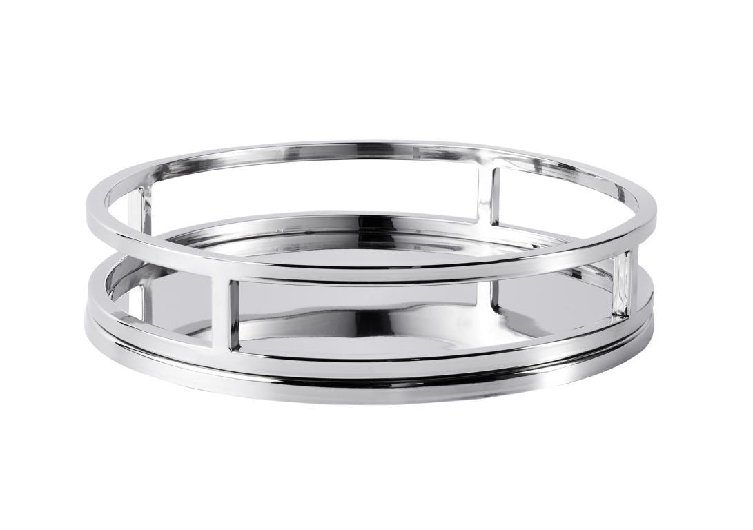 Tablett, Dekoschale Livia Edelstahl Silber, Ø 30 cm