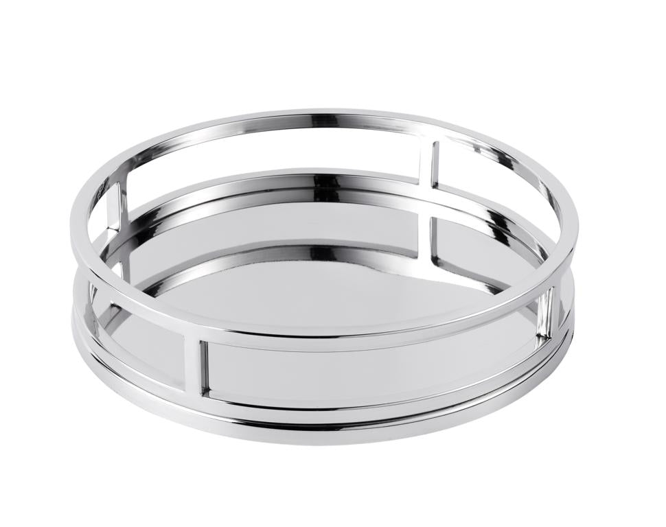 Tablett, Dekoschale Livia Edelstahl Silber, Ø 30 cm