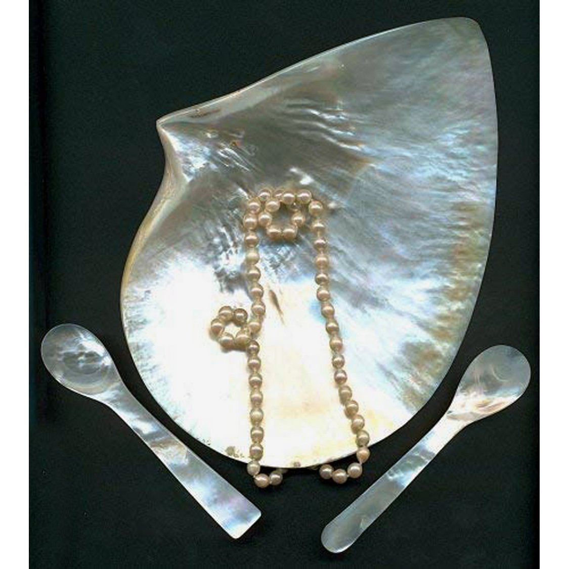 2er-Set Perlmuttlöffel (Kaviar- & Eierlöffel) runde Enden