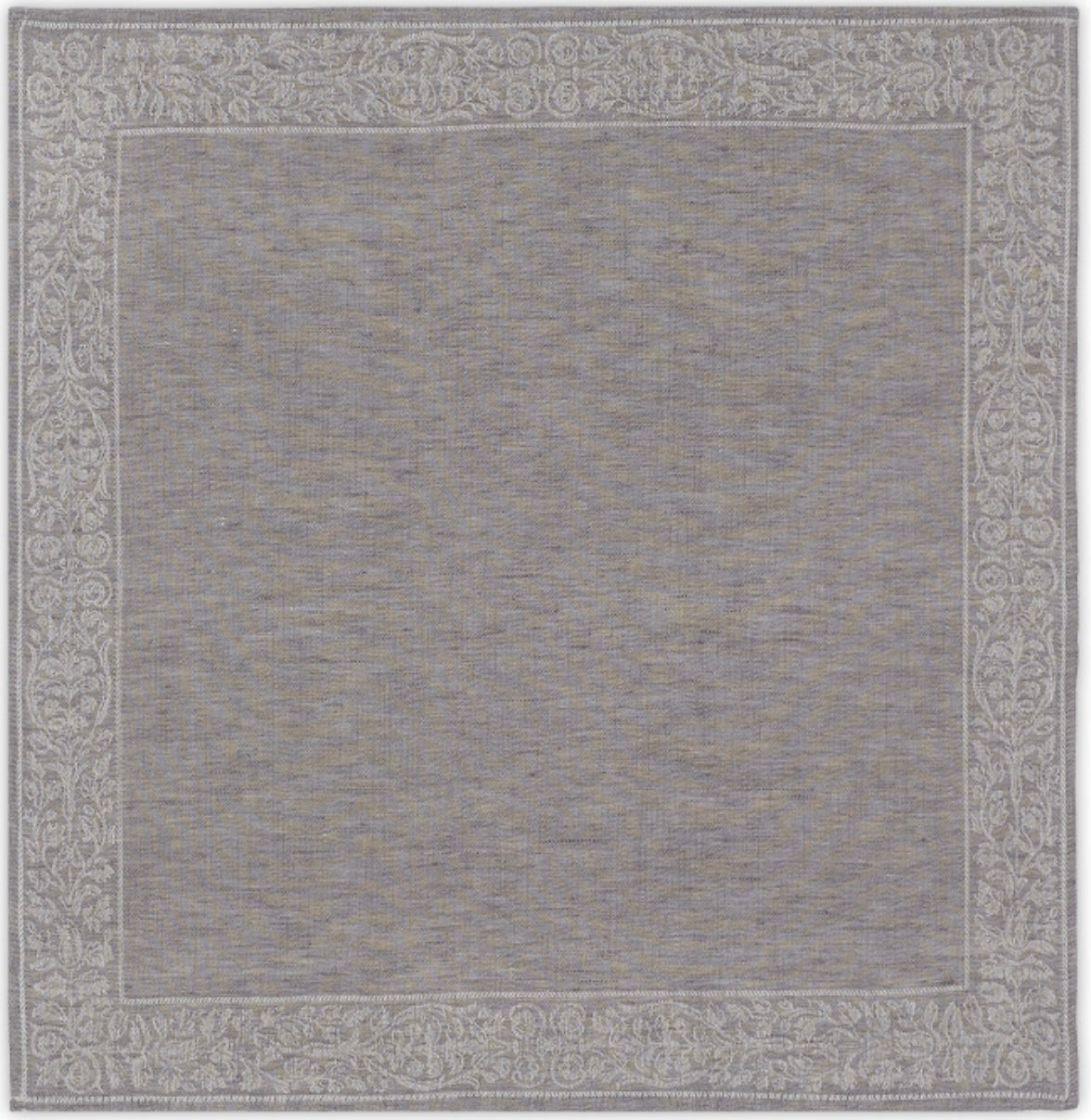 Serviette „Medici“ in Violett aus 100 % Leinen mit floraler Rankenbordüre elegantes Tafeltextil, auch als Tischläufer und Tischset erhältlich.